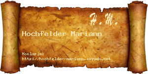 Hochfelder Mariann névjegykártya